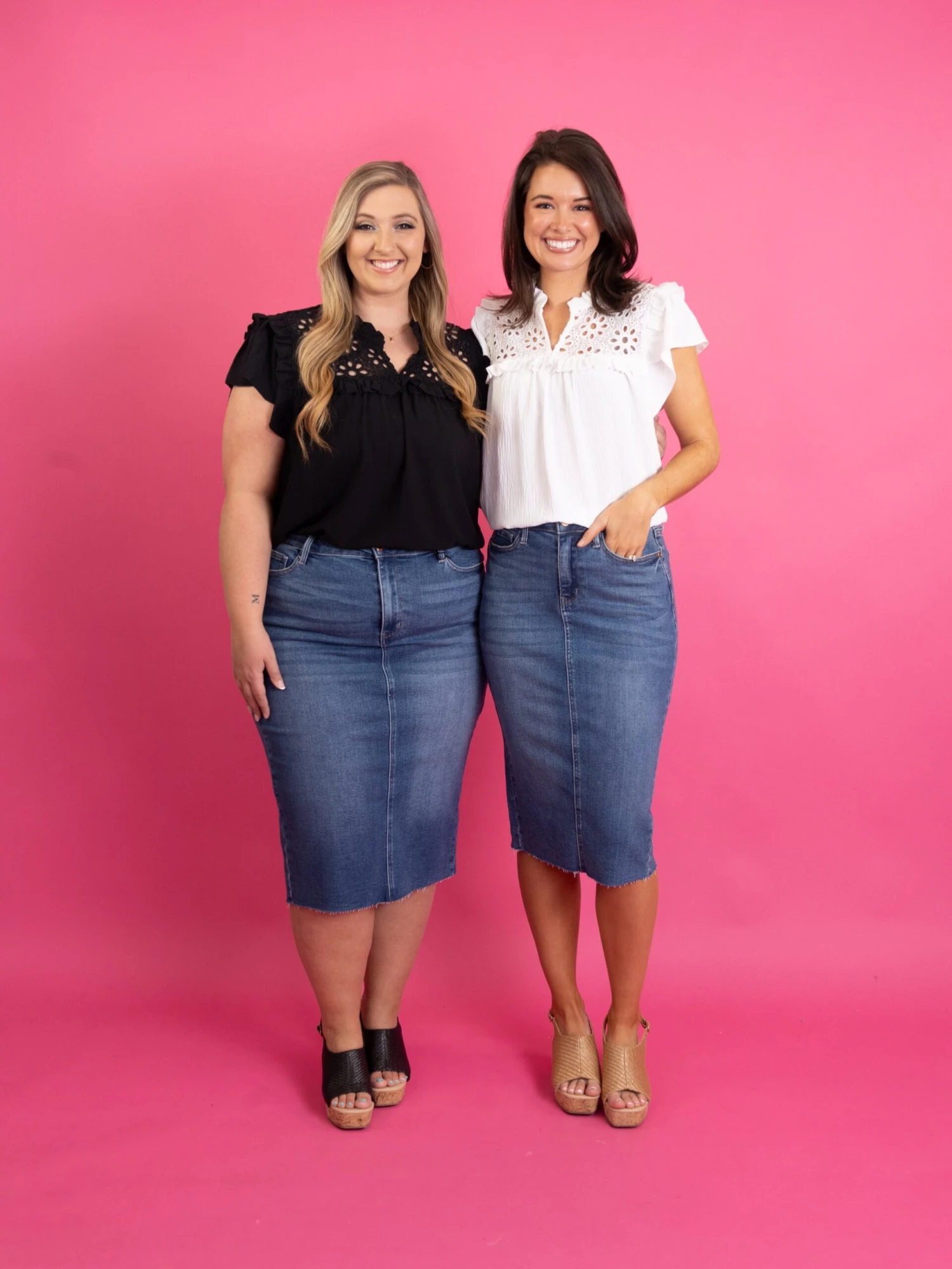 Judy Blue High Waist Mid Length Denim Skirt | S-3X