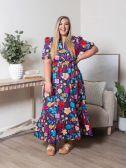 Retro Floral Print Maxi Dress | S-XL