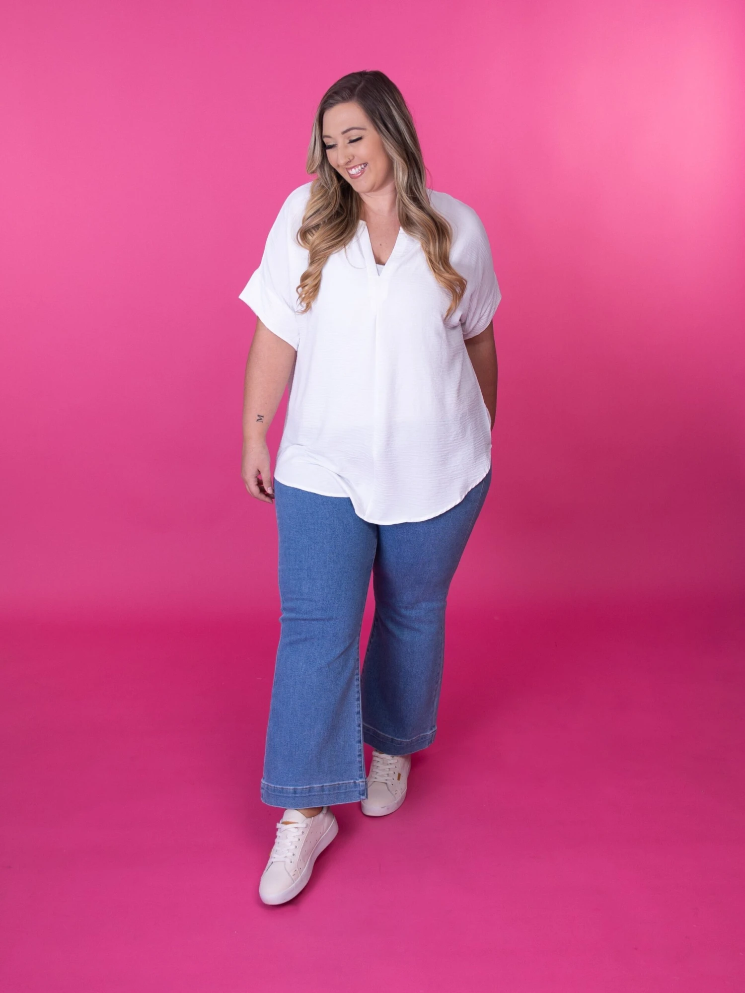 Risen Front Patch Pocket Crop Bootcut Jeans | 0-3X - Image 4