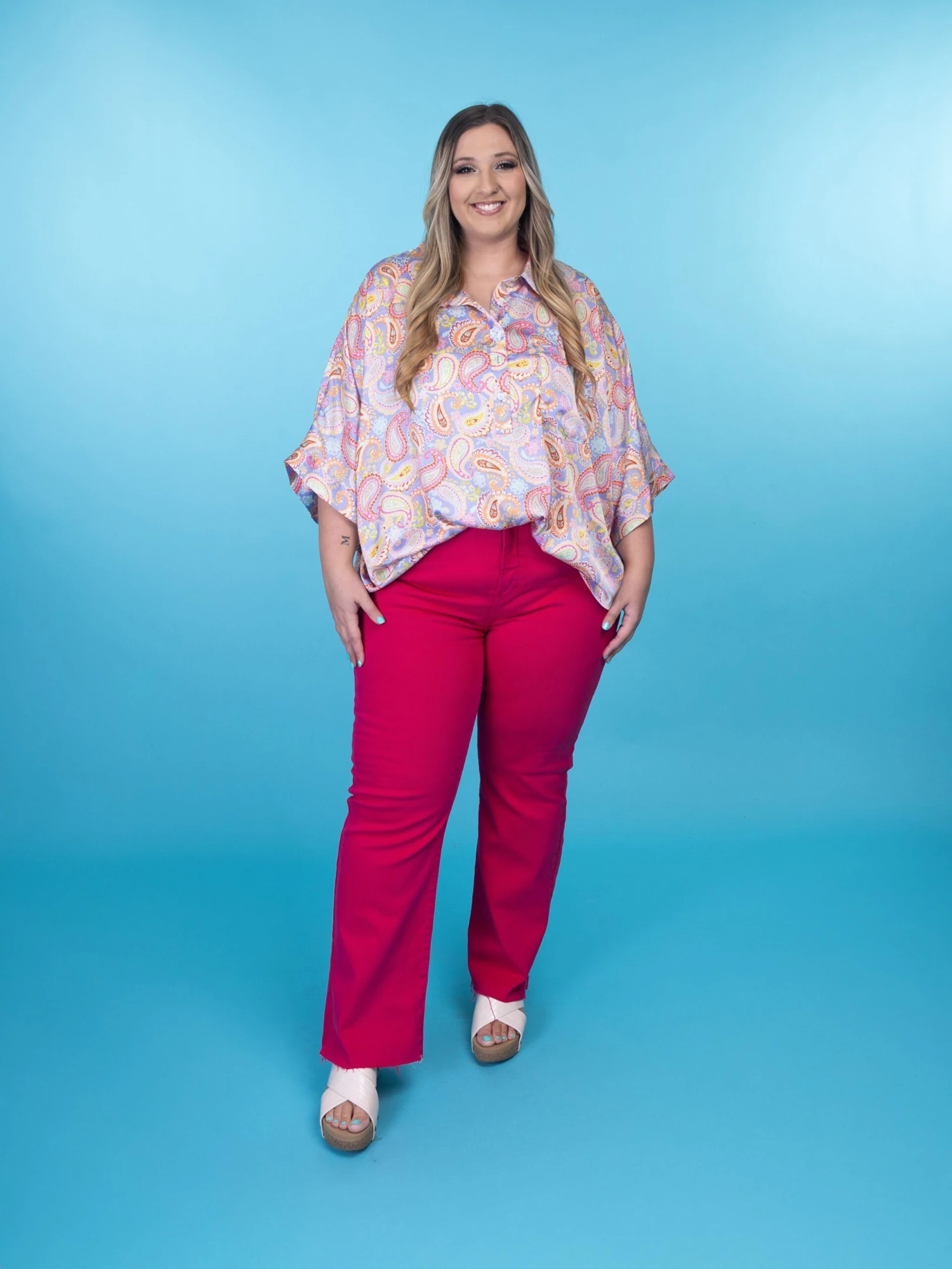 Risen High Rise Tummy Control Raw Hem Straight Leg Jeans | 0 - 3X