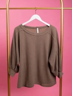 Ribbed Round Neck Long Sleeve Top | S - 3X