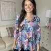 V Neck Floral Print Top | S-3X