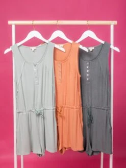 Relaxed Scoop Neck Sleeveless Romper | S-L