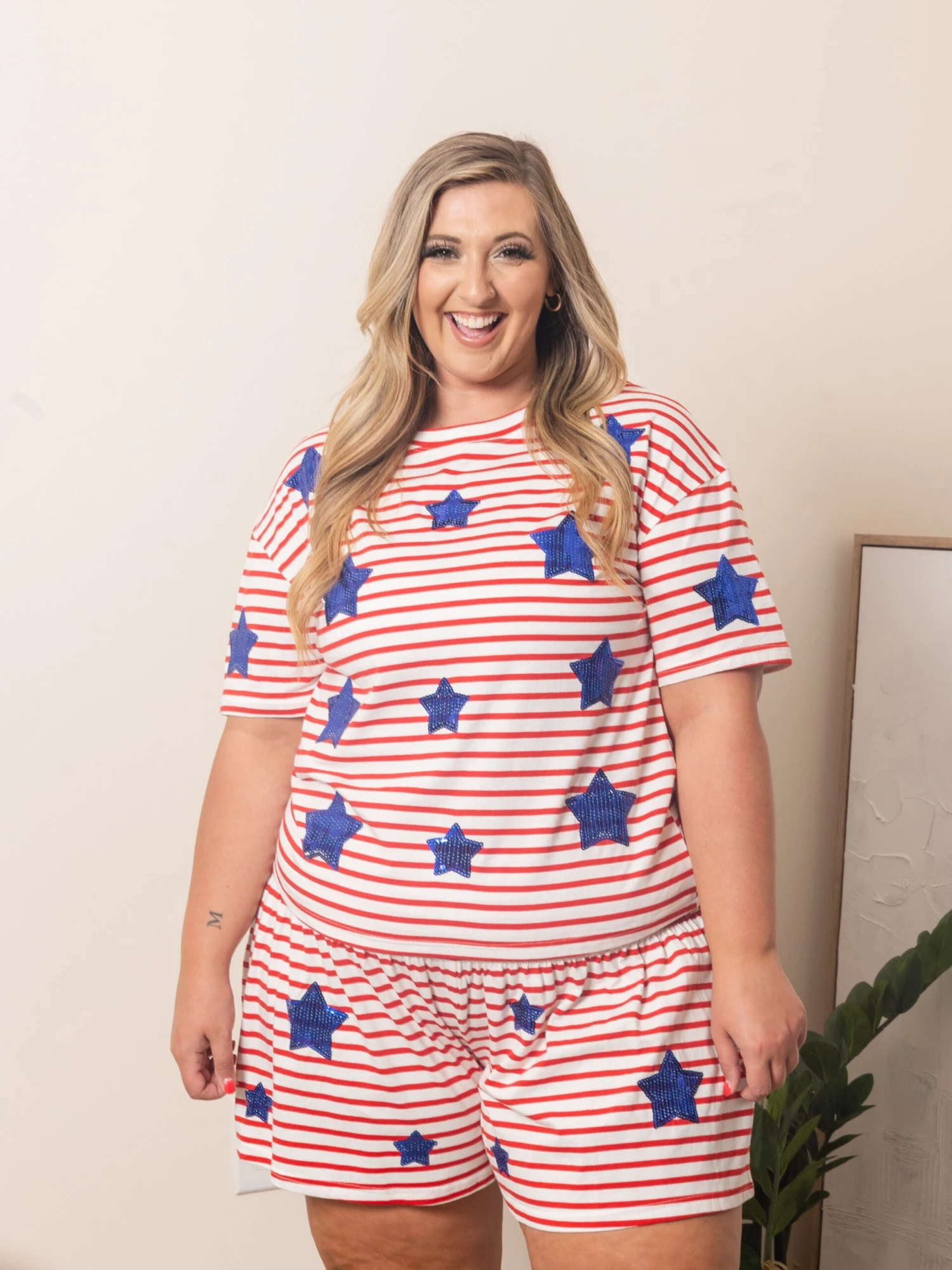Red, White And Blue Star Top | S - 2XL