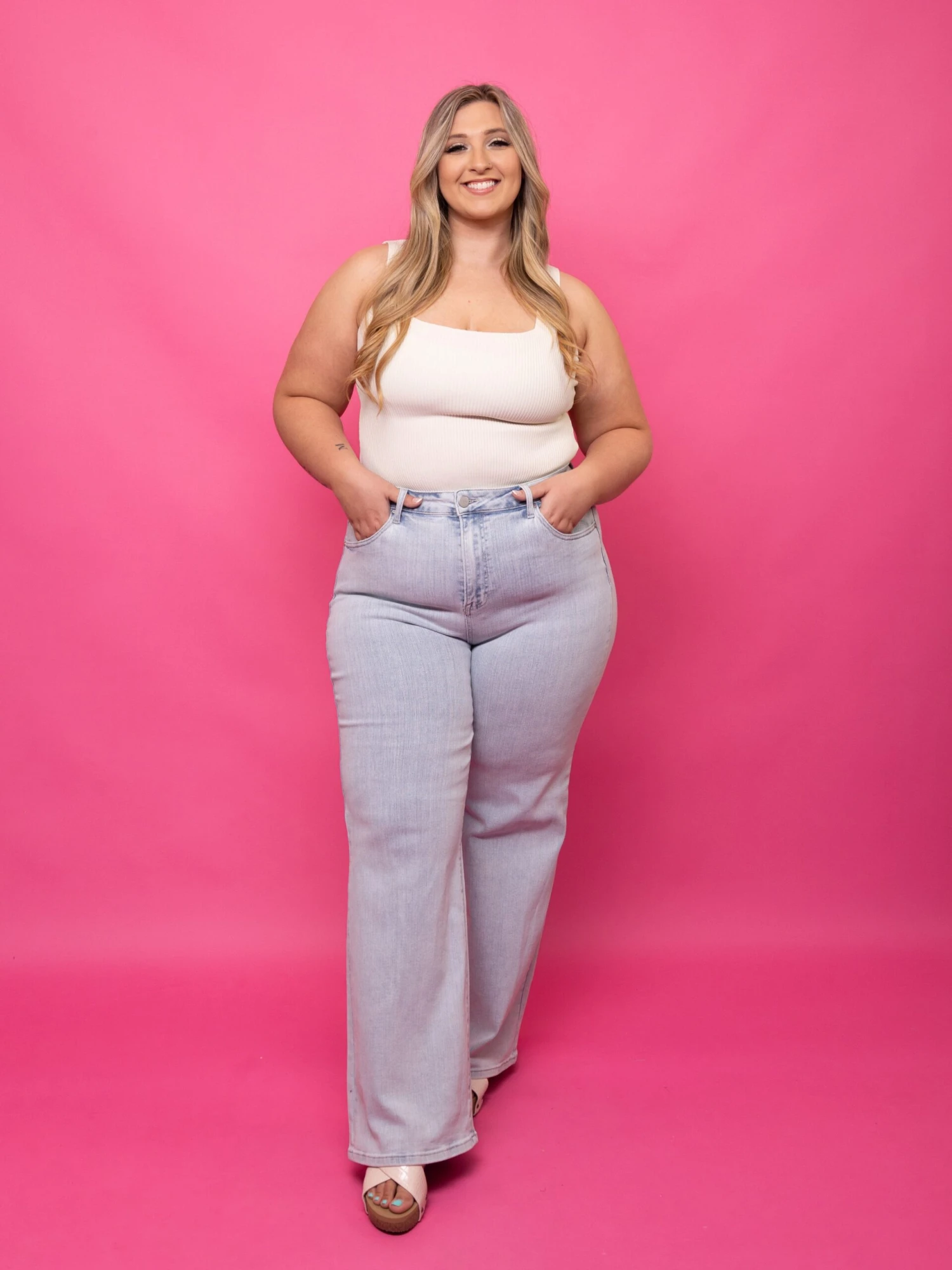 Square Neck Sleeveless Ribbed Bodysuit | S-L *Final Sale* - Image 2