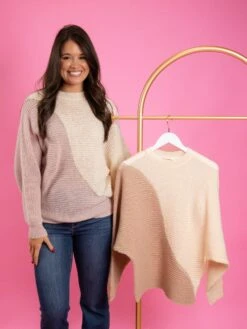 Color Block Long Sleeve Sweater| S-3X