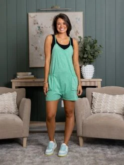 Sleeveless Washed Knit Romper | S - L