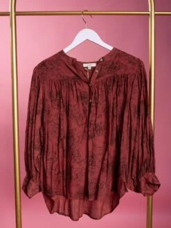 3/4 Sleeve Button Down Printed Top | S - L