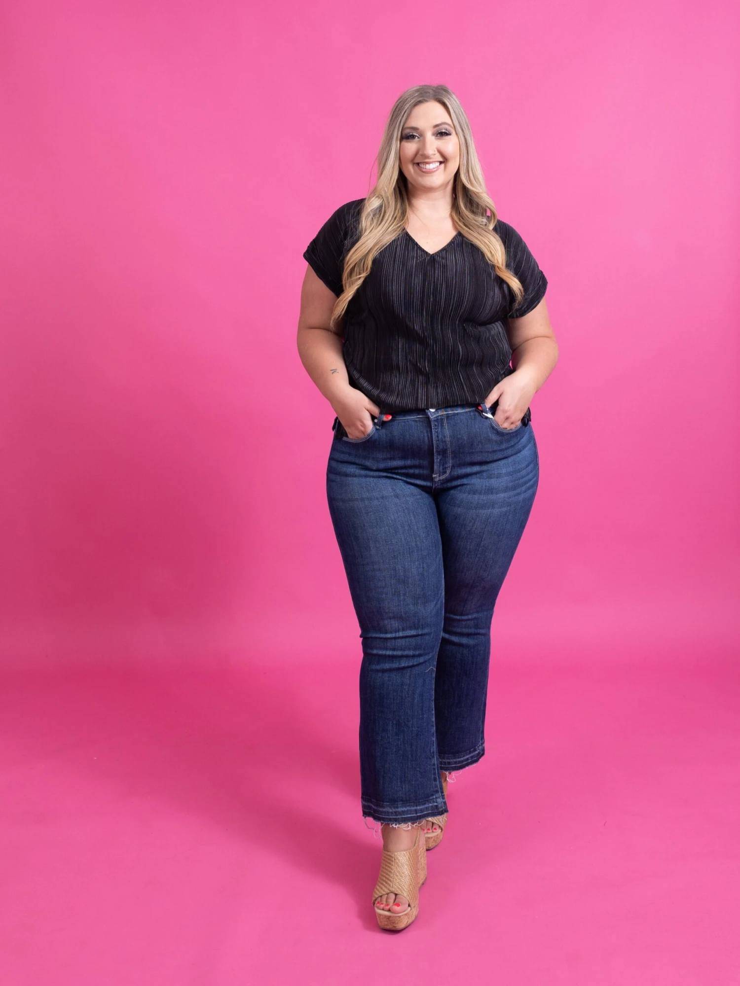 Risen High Rise Crop Flare Jeans | 0 - 3X