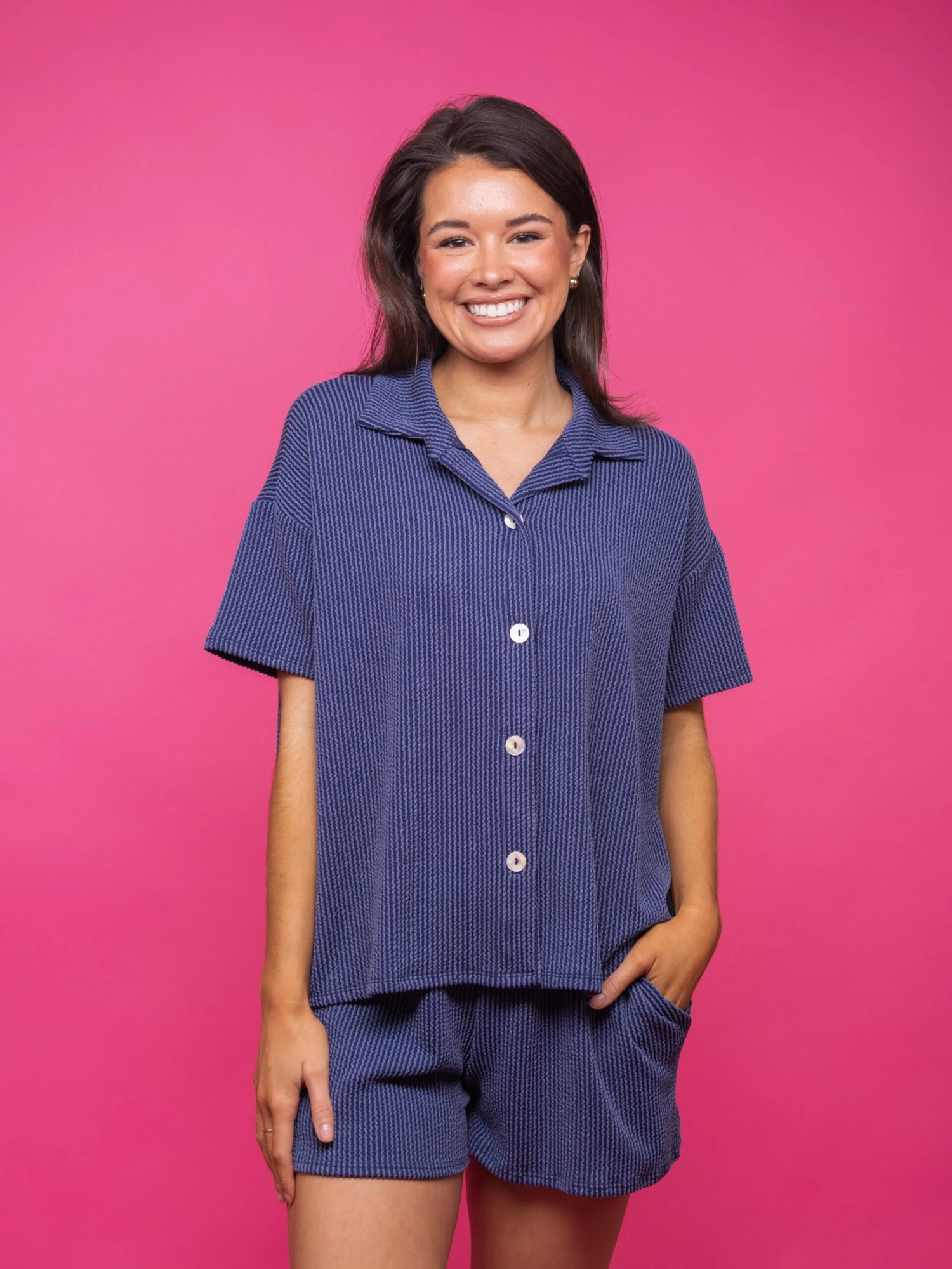 Everyday Comfy Rib Button Down Top | S - 3XL Set W/ Sku50669 - Image 2