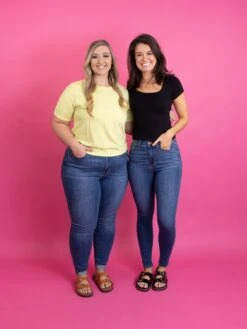 Judy Blue High Waist Cuffed Hem Skinny Jeans| 0-24