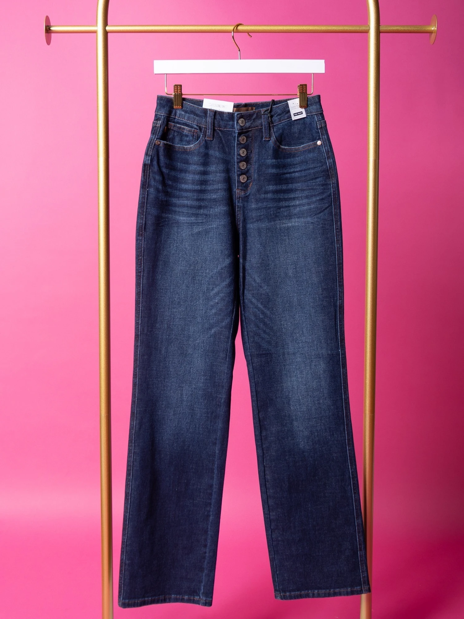 Judy Blue High Waist Button Fly Straight Leg Jeans | 0-24