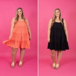 Knit Jacquard Square Neck Sleeveless Tiered Dress | S - XL