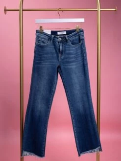 Vervet Mid Rise W/ Raw Step Hem Crop Flare Jeans | 0 - 22