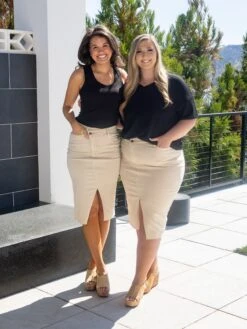 Judy Blue High Waist Garment Dyed Criss Cross Waist Band Front Slit Long Skirt | S-3X