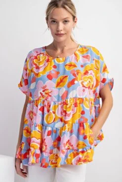 Flower Print Babydoll Tunic | S - L