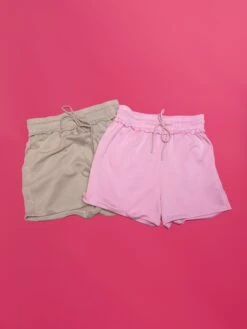 Washed Luxe Drawstring Shorts | S-3X Set W/ Sku50433