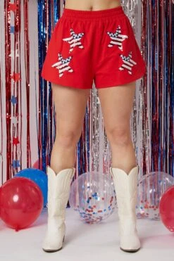 Sequin America Star Shorts | S - L Set W/ Sku52395