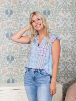 Multi Color StripedShort Sleeve Top | S-L