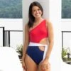 Color Block One Shoulder One Piece Swimsuit | S-L *Final Sale*