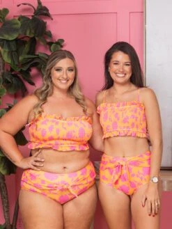 Floral Print Smocked And Tie Knot Bikini Set | S - 3X *Final Sale*