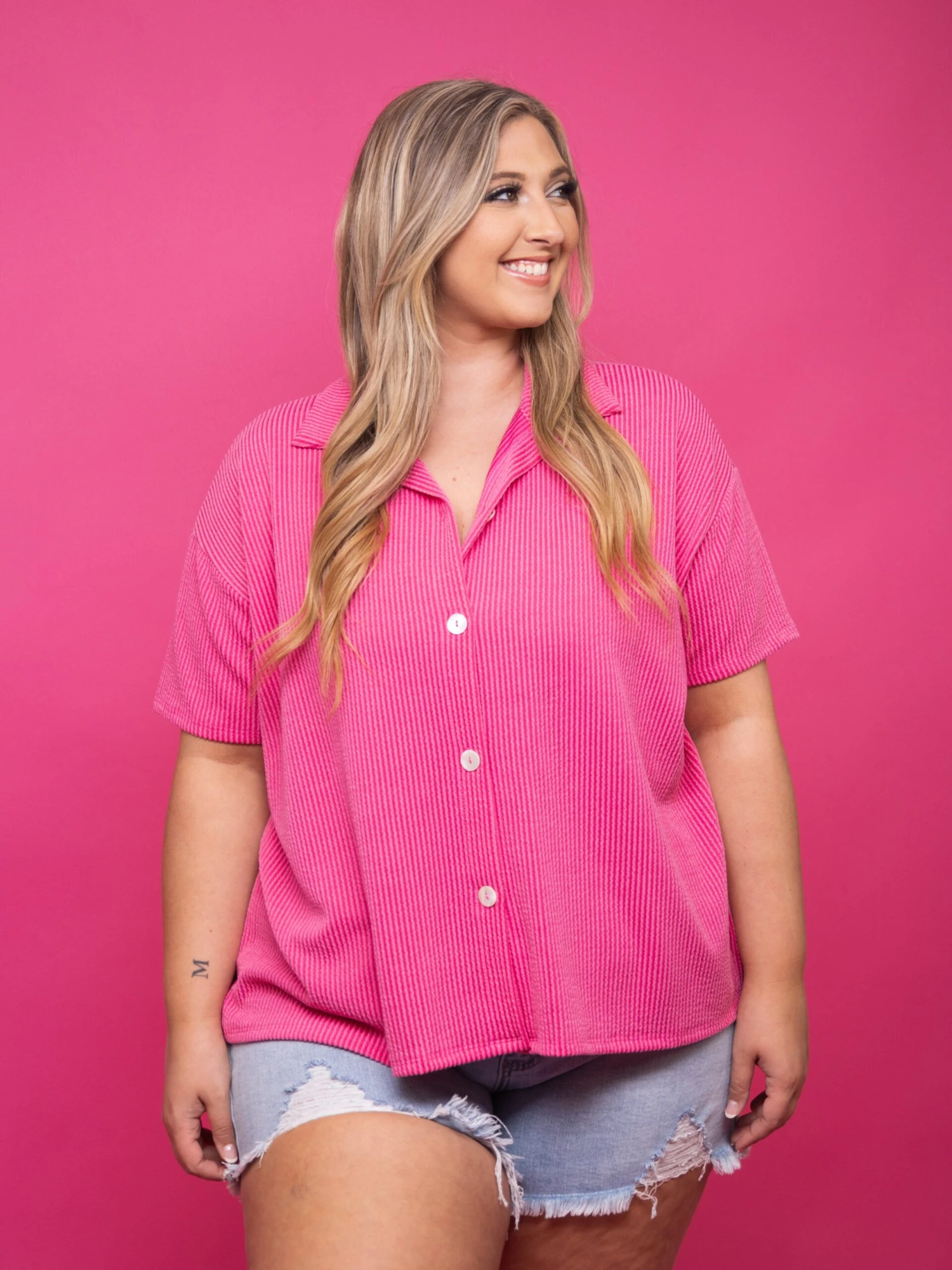Everyday Comfy Rib Button Down Top | S - 3XL Set W/ Sku50669 - Image 6