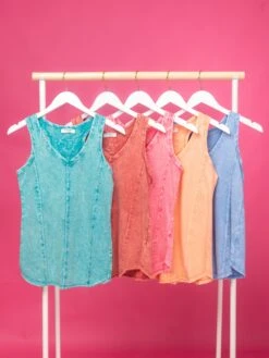 Zenana Crinkle Washed French Terry Raw Edge Top | S - L