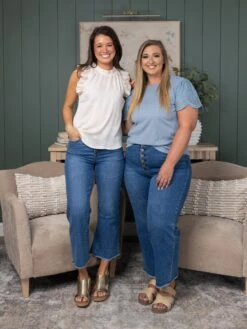 Mica Denim Wide Leg Crop Jeans | 0-15