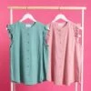 Button Down Sleeveless Top W/ Ruffles| S-3X Set W/ ID1711