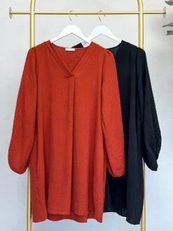 Airflow V-Neck Long Puff Sleeve Dress | S - 3X