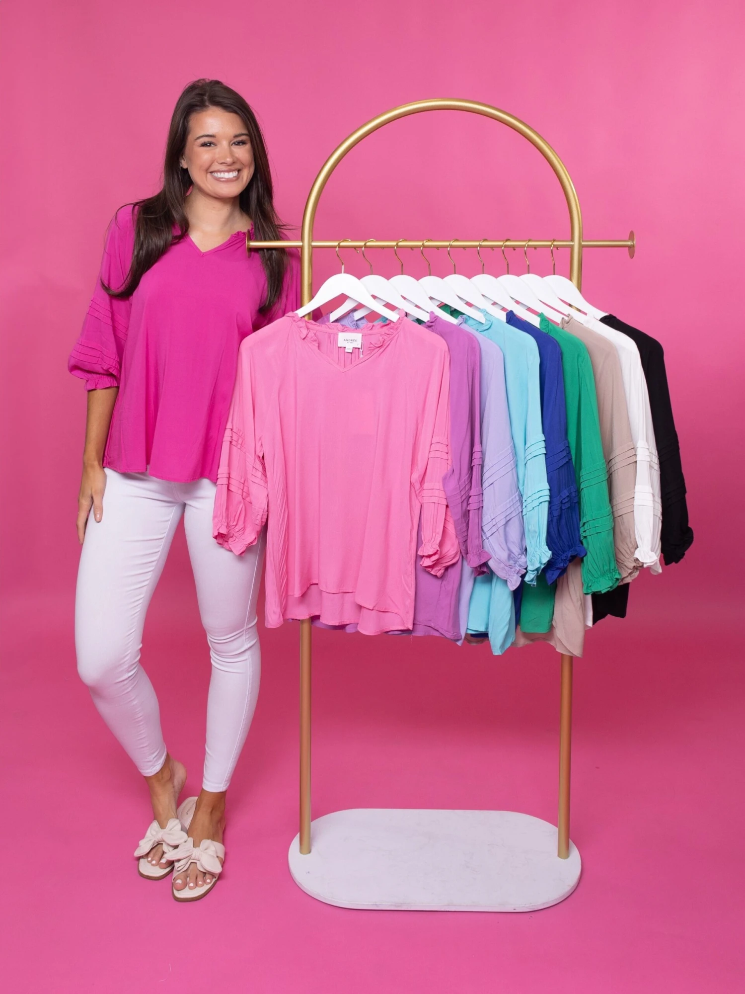 3/4 Sleeve V-Neck Top | S - 3X