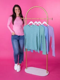 Zenana Ribbed Long Sleeve Round Neck Top | S - L *Final Sale*