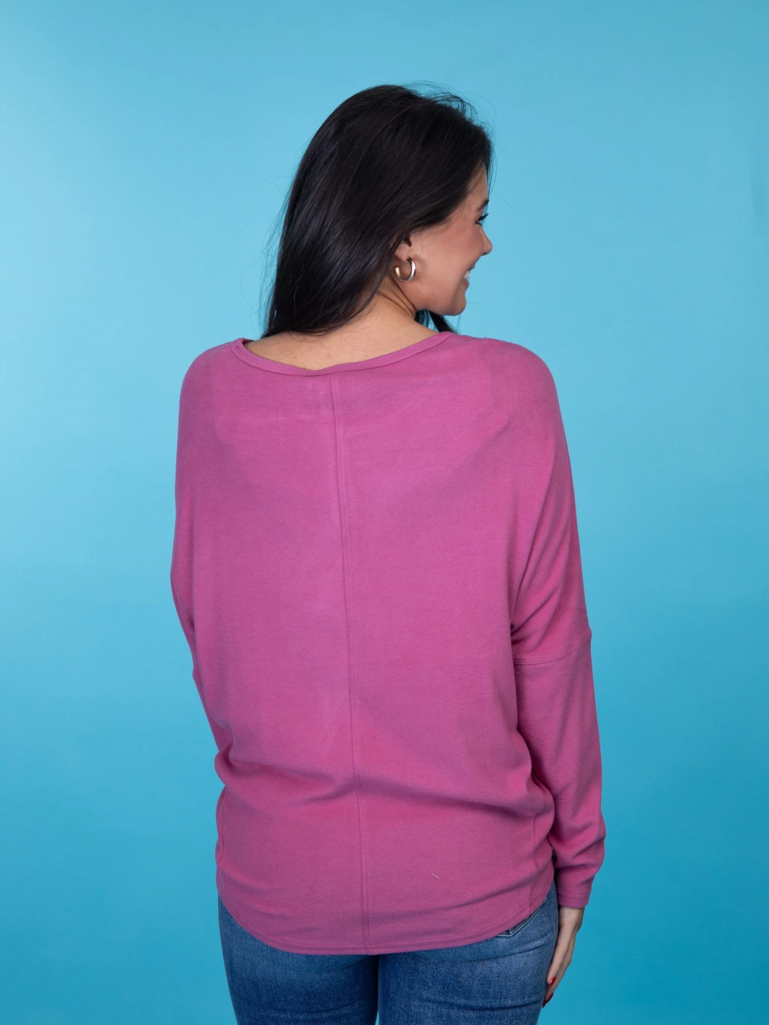 Relaxed Round Neck Long Dolman Sleeve Top | S-L *Final Sale* - Image 4