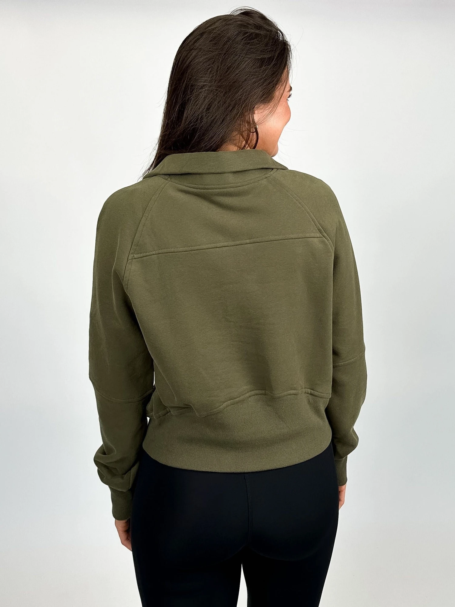 3/4 Zip Long Sleeve Sweatshirt W/ Thumbholes | S - 2XL - Image 2