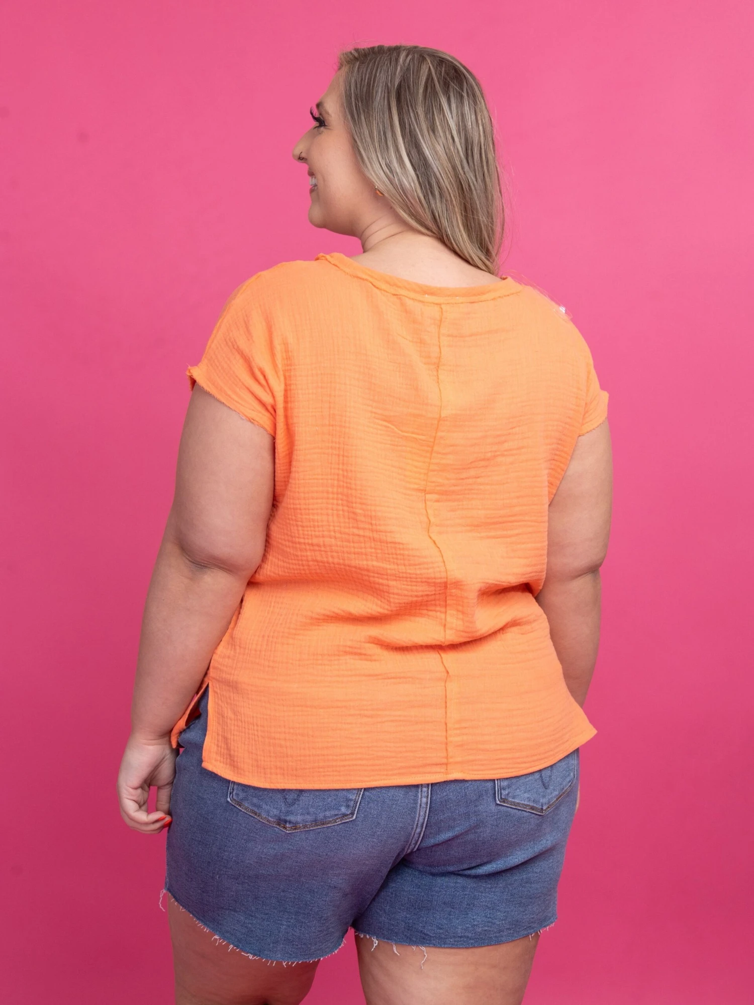 V-Neck Short Sleeve Gauze Top | S - 3XL - Image 9