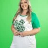 Short Sleeve Ragland Top W/ Animal Print Clover | S-3X St. Patricks Day