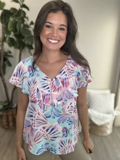 Short Sleeve Floral Print Top | S-L *Final Sale*