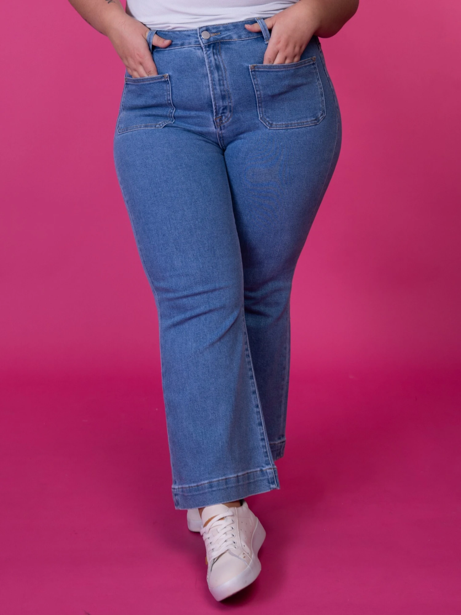 Risen Front Patch Pocket Crop Bootcut Jeans | 0-3X