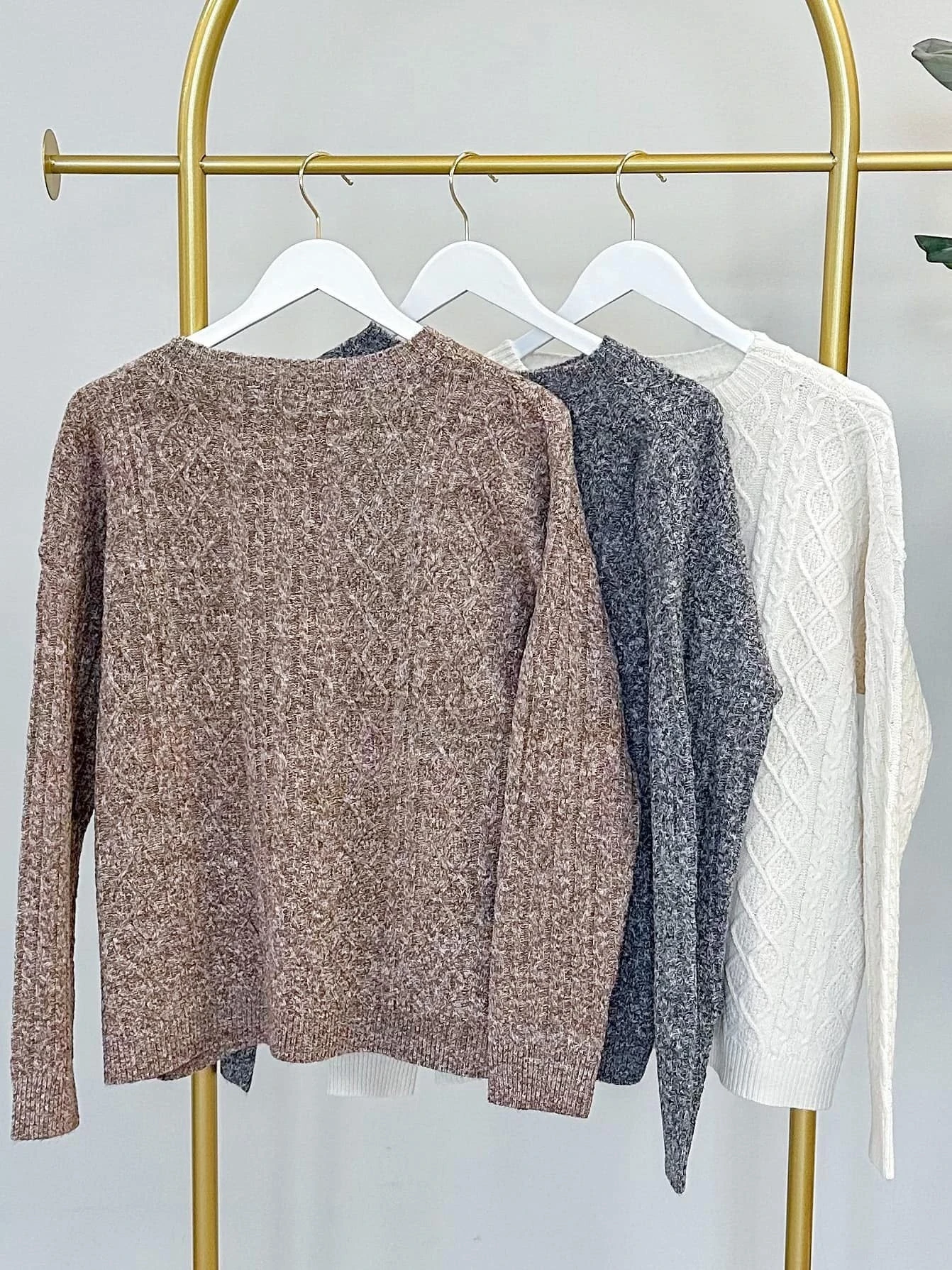 STACCATO Cable Knit Crew Neck Sweater| S-L
