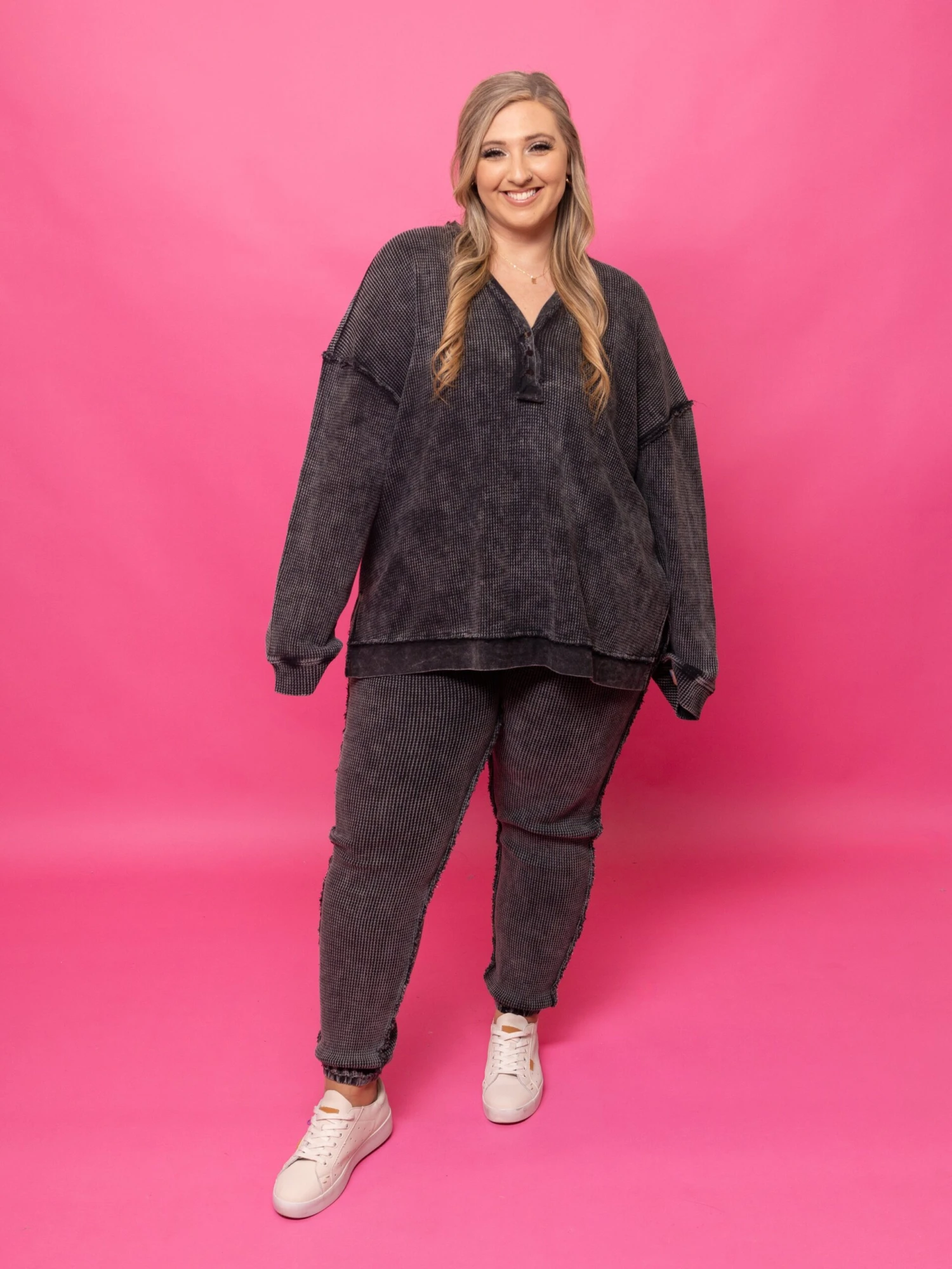 Thermal Washed Button Down Top | S - 3X Set W/ Sku50317 - Image 6