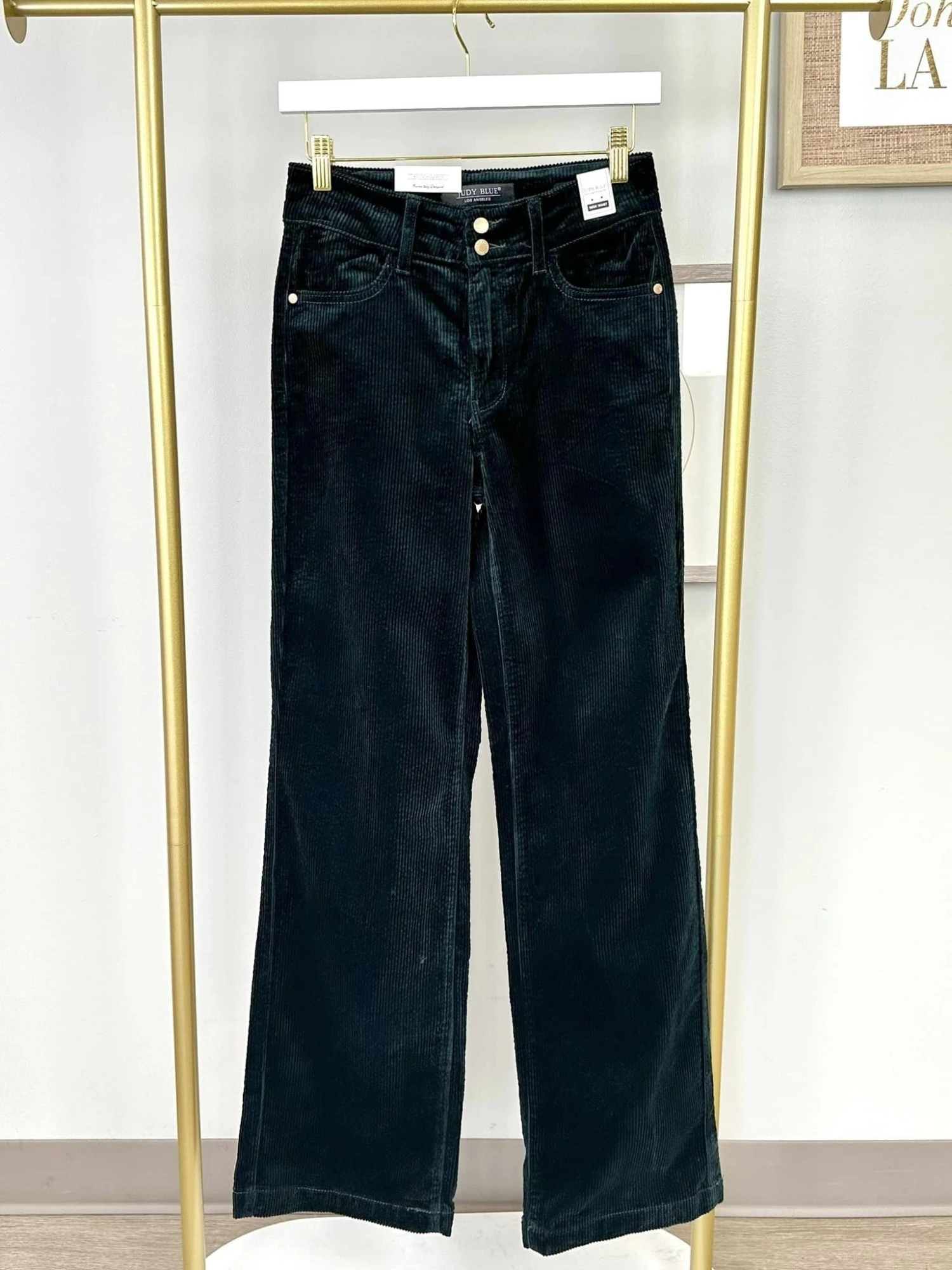 Judy Blue High Waist Overdyed Corduroy Trouser Wide Leg Jeans | 0 - 18