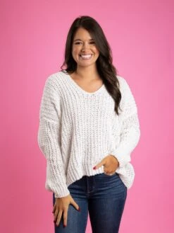 Relaxed Long Sleeve Chunky Knit Sweater | S/M-2X/3X