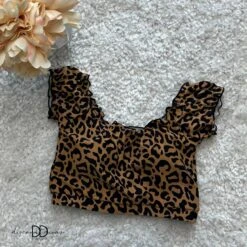 Coral Reef Off Shoulder Leopard Print Swim Top| S-3XL *Final Sale*