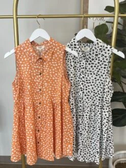 Animal Print Sleeveless Button Down Collar Tunic | S - L *Final Sale*