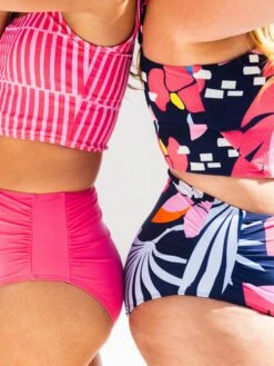 Coral Reef Midi Ruched Swim Bottoms | S-3X *Final Sale*