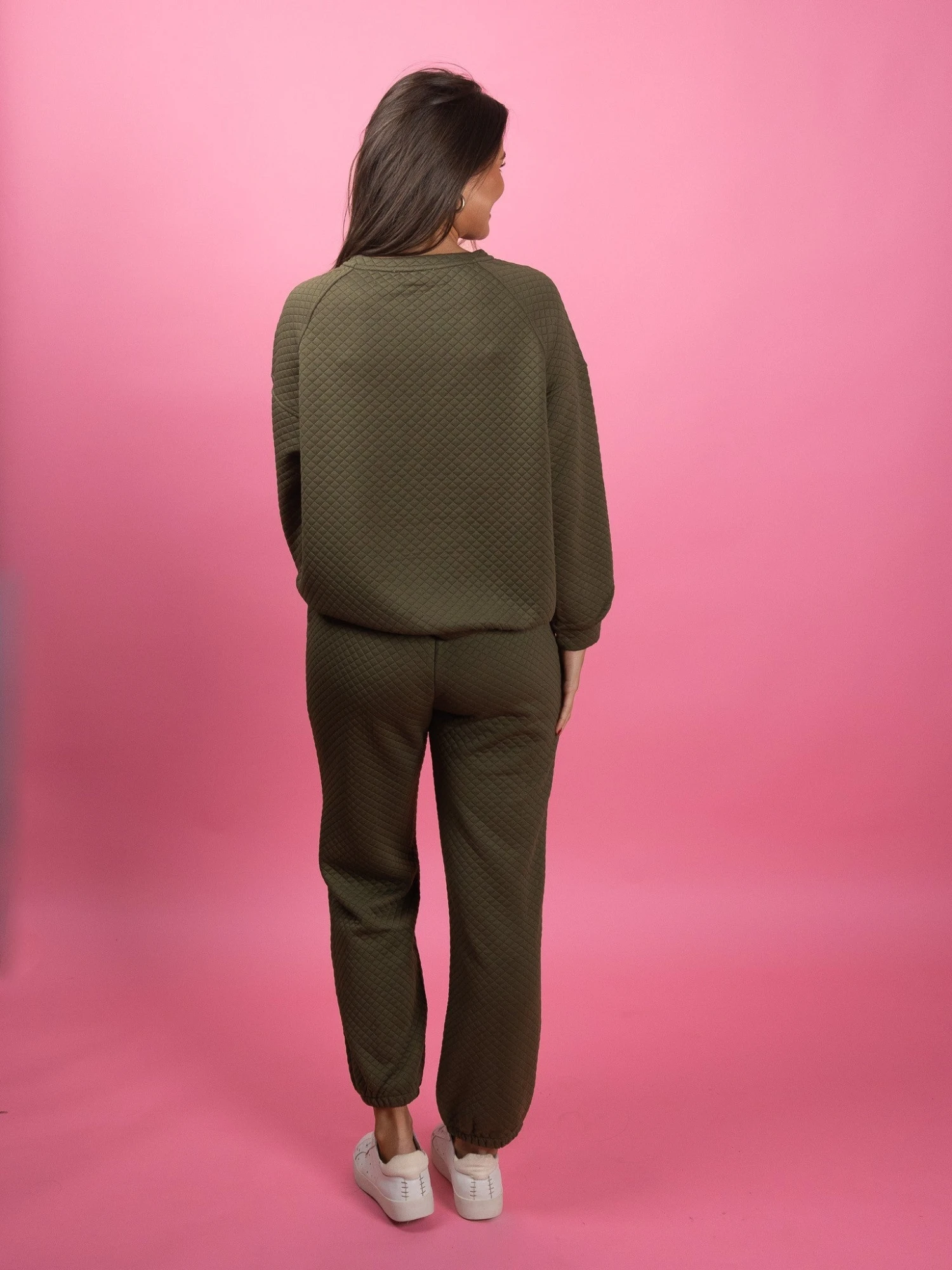 Luxe Lounge Quilted Long Sleeve Crew Pullover | S - 3XL - Image 4