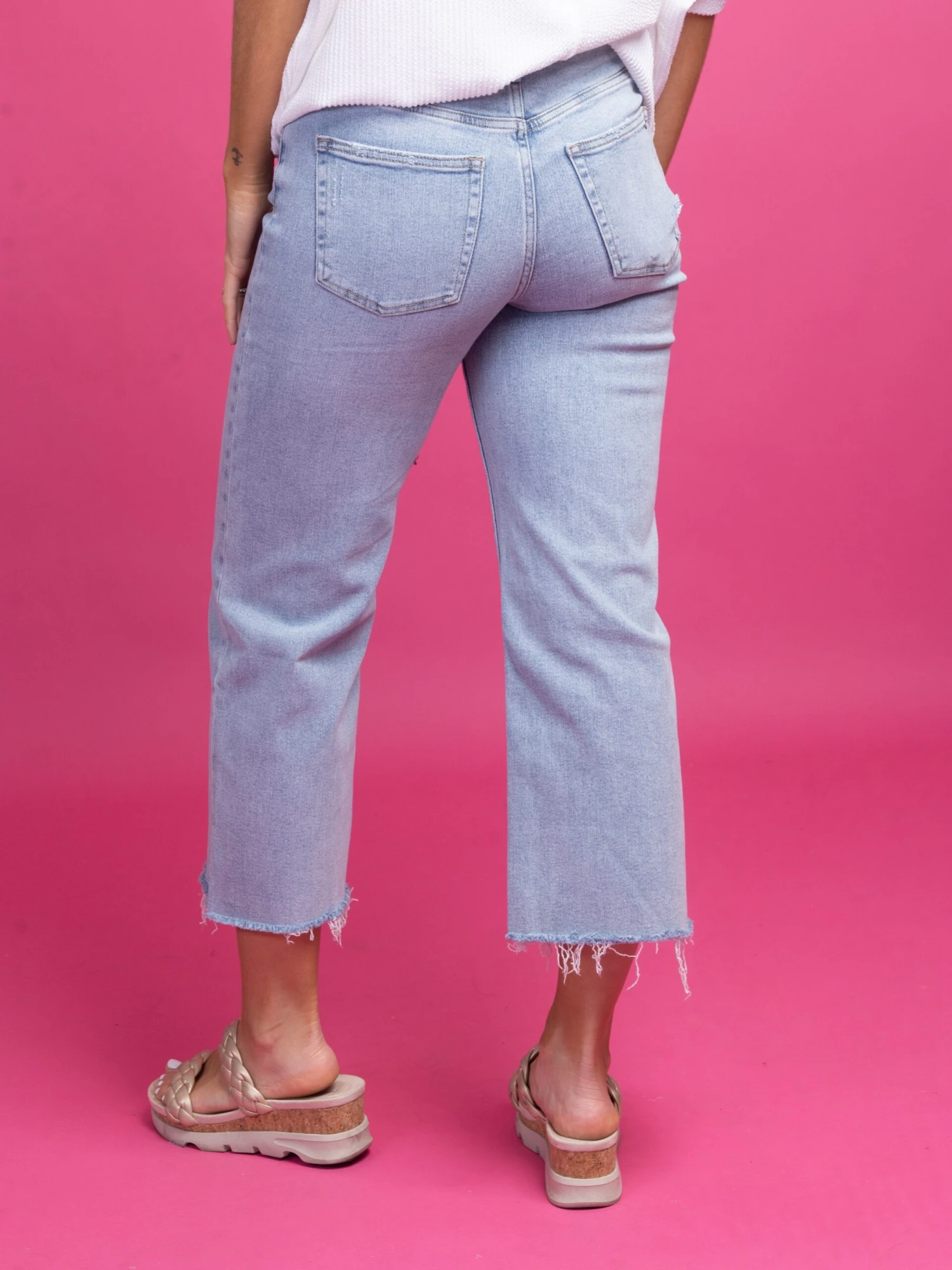 Mica Denim High Rise Cropped Raw Hem Jeans | 0-15 - Image 3