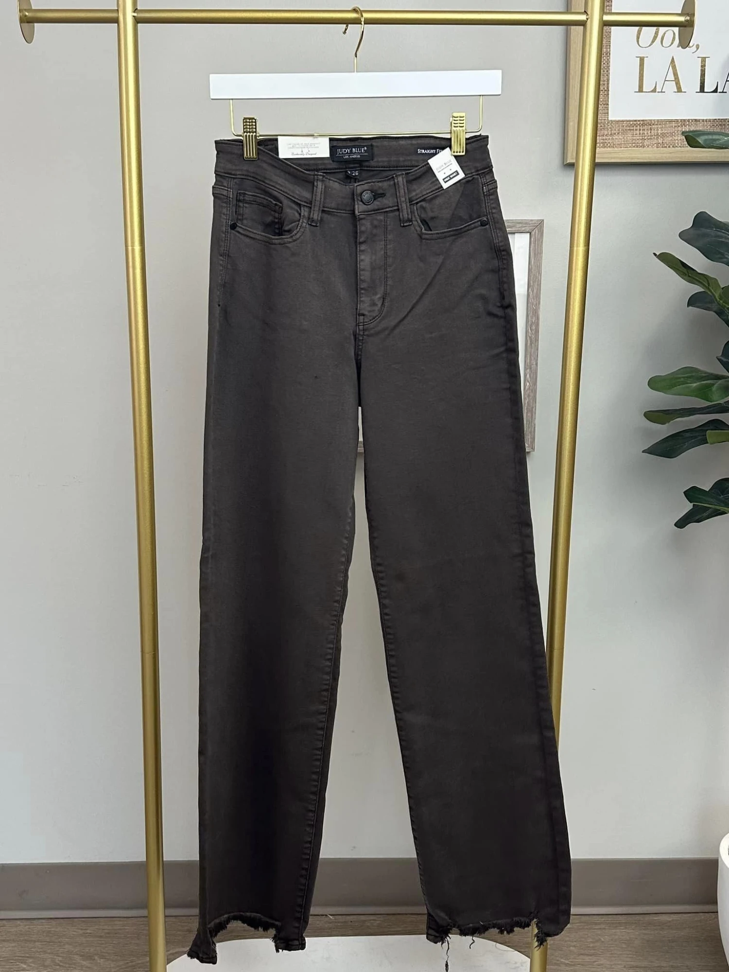 Judy Blue High Waist Frayed Hem 90's Straight Jean | 0 - 24 - Image 3