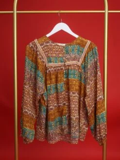 Boho Style Printed Cotton Voile Top | S - L Easel