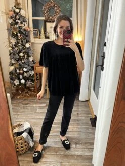 Velvet Smocking Detail Blouse | S - 2XL *Final Sale*